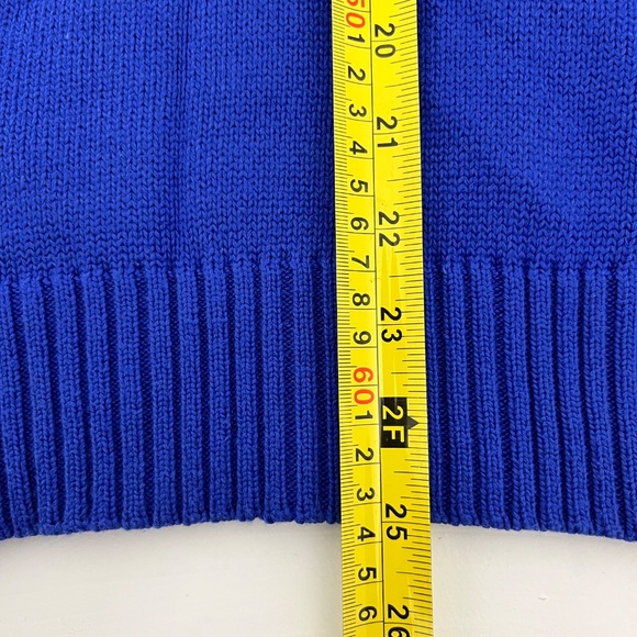 Polo Ralph Lauren Mens Small Pullover Sweater Blue Tight Knit 1/4 Zip Mock Neck - Picture 8 of 9